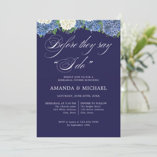 Voordat ze zeggen dat ik elegante Hydrangeas repet Kaart (Staand voorkant)