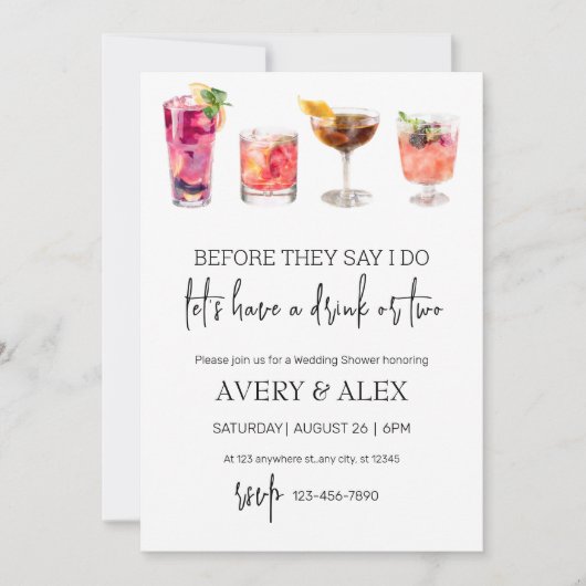 Voordat ze zeggen dat ik het doe | cocktail vrijge kaart (Voorkant)