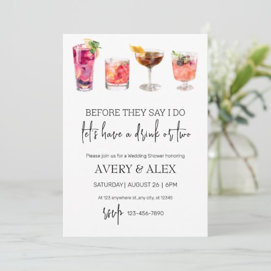 Voordat ze zeggen dat ik het doe | cocktail vrijge kaart (Staand voorkant)