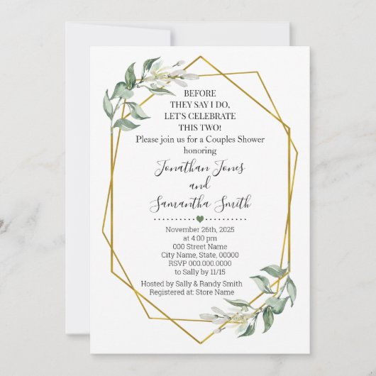 Voordat ze zeggen dat ik koppels douche groen goud kaart (Voorkant)