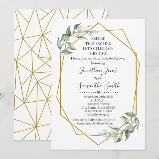 Voordat ze zeggen dat ik koppels douche groen goud kaart (Voorkant / Achterkant)