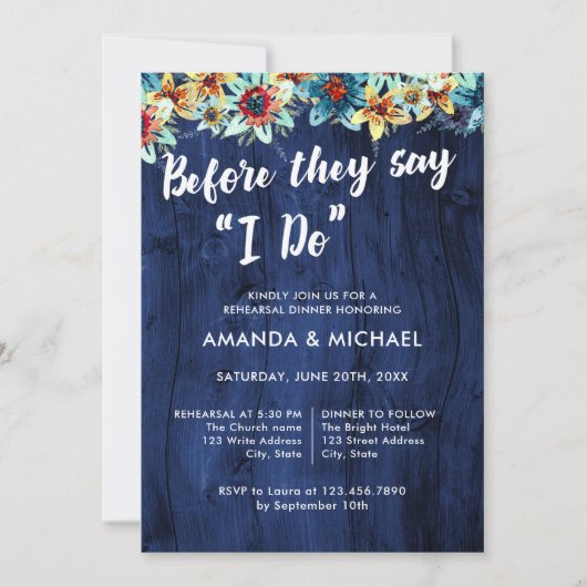 Voordat ze zeggen dat ik rustiek hout repetitie di kaart (Voorkant)