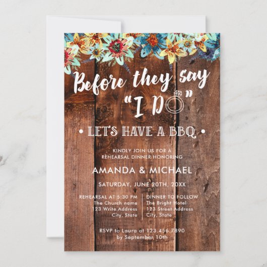 Voordat ze zeggen dat ik rustieke BBQ repetitie di Kaart (Voorkant)