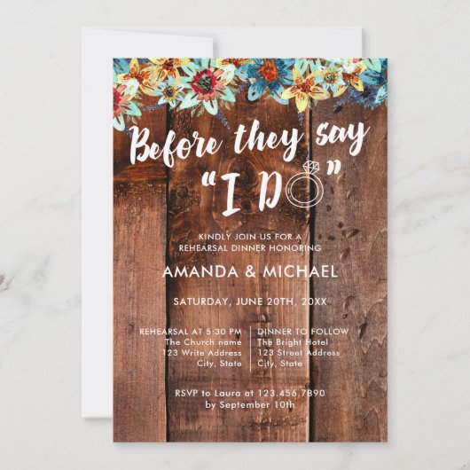 Voordat ze zeggen dat ik rustieke ring repetitie d kaart (Voorkant)