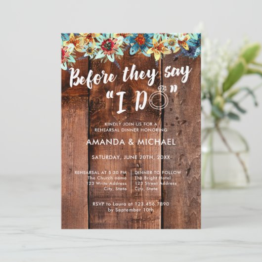 Voordat ze zeggen dat ik rustieke ring repetitie d kaart (Staand voorkant)