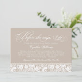 Voordat ze zegt dat ik doe  beige Vrijgezellenfees Kaart (Staand voorkant)