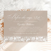 Voordat ze zegt dat ik doe  beige Vrijgezellenfees Kaart