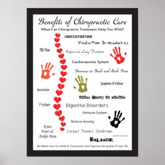 Voordelen van Chiropractic Care Heart Spine Poster