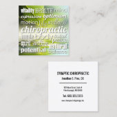 Voordelen van Chiropractic Word Collage Chiropract Vierkante Visitekaartje (Voorkant / Achterkant)