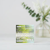 Voordelen van Chiropractic Word Collage Chiropract Vierkante Visitekaartje (Staand voorkant)