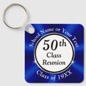 Voordelig, 50 jaar klasse reünie, blauw sleutelhanger (Voorkant)