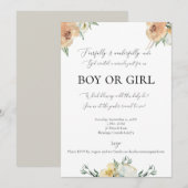 Voordelig en doordacht genderonthaal uitnodigen kaart (Voorkant / Achterkant)