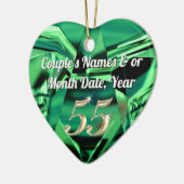 Voordelige, persoonlijke 55e Jubileum cadeaus Keramisch Ornament (Links)