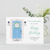 Voordeur bewegende aankondiging blauw (Staand voorkant)