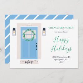 Voordeur bewegende aankondiging blauw