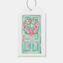 Voordeur Gift Labels, Nieuw huis krans Labels, roz