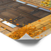 Voordeur Herfstvibes en herfstbladeren Poster (Hoek)