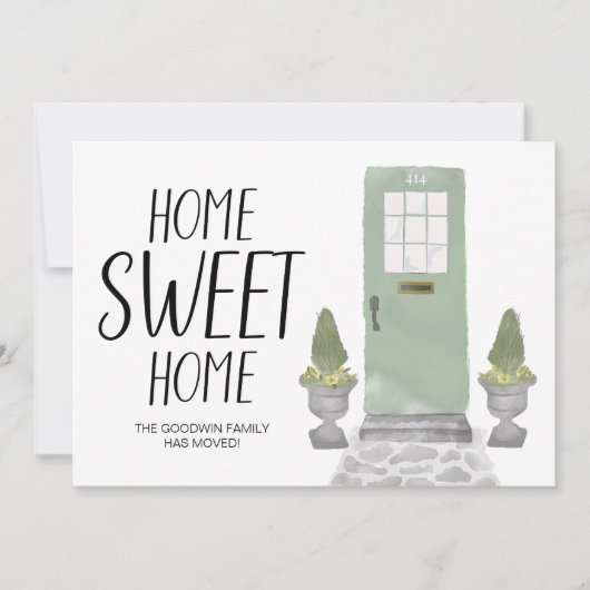 Voordeur Home Sweet Home We zijn verhuisd Aankondiging (Voorkant)