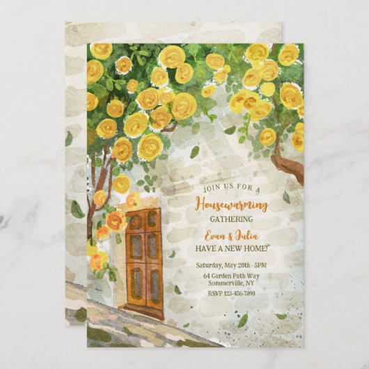 Voordeur housewarming party kaart (Voorkant / Achterkant)