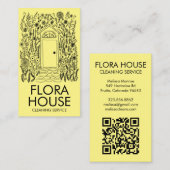 VOORDEUR Huis Reiniging Yardwork Tuin QR Code Visitekaartje (Voorkant / Achterkant)