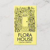 VOORDEUR Huis Reiniging Yardwork Tuin QR Code Visitekaartje (Voorkant)