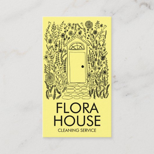 VOORDEUR Huis Reiniging Yardwork Tuin QR Code Visitekaartje (Voorkant)