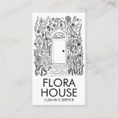 VOORDEUR Huis Reiniging Yardwork Tuin QR Code Visitekaartje (Voorkant)