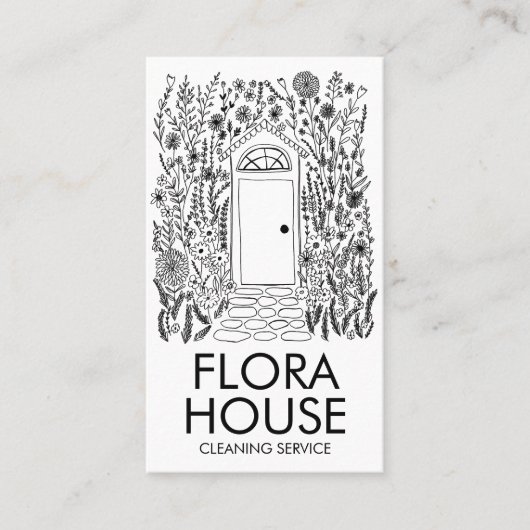 VOORDEUR Huis Reiniging Yardwork Tuin QR Code Visitekaartje (Voorkant)