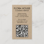 VOORDEUR Huis Reiniging Yardwork Tuin QR Code Visitekaartje (Achterkant)