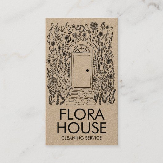 VOORDEUR Huis Reiniging Yardwork Tuin QR Code Visitekaartje (Voorkant)