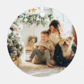 Voordeur met gouden retriever kerst metalen ornament (Achterkant)