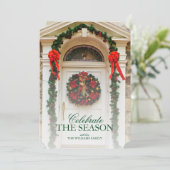 Voordeur met Kerstkrans Kaart (Staand voorkant)