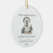 Voordeur Nieuw Huis Kerstmis Ornament Gift (Rechts)