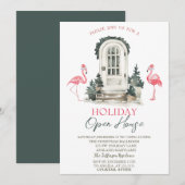 Voordeur Roze Flamingo's Vakantie Open Huis Kaart (Voorkant / Achterkant)