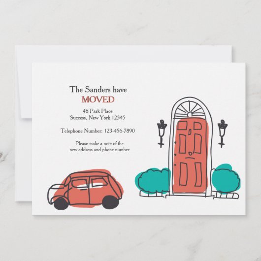 Voordeur Verhuisaankondiging Aankondiging (Voorkant)