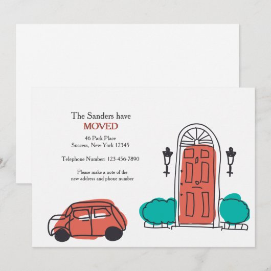 Voordeur Verhuisaankondiging Aankondiging (Voorkant / Achterkant)