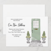 Voordeur We hebben een nieuw adres verplaatst Aankondiging (Voorkant / Achterkant)