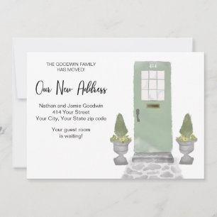 Voordeur We hebben een nieuw adres verplaatst Aankondiging