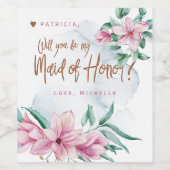 Voordracht voor een bruidsmeisje, dat je mijn brui wijn etiket (Enkel label)