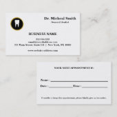 Voordracht voor professionele tandheelkunde afsprakenkaartje (Voorkant / Achterkant)