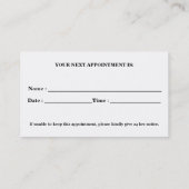 Voordracht voor professionele tandheelkunde afsprakenkaartje (Achterkant)