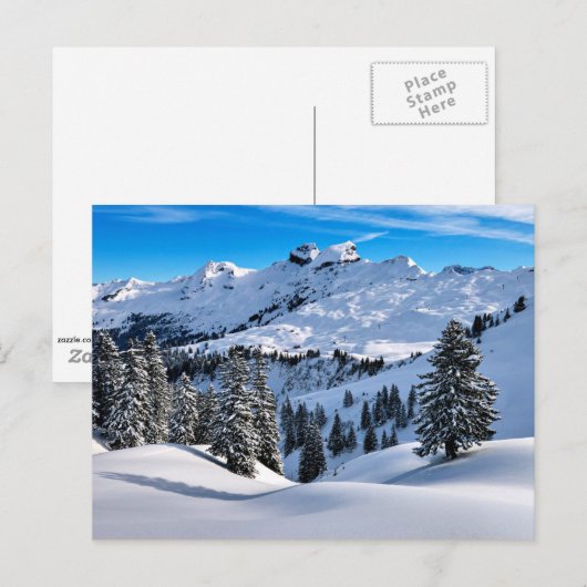 Voorgebergte van de Alpen, winterlandschapsfoto Briefkaart (Voorkant / Achterkant)