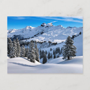 Voorgebergte van de Alpen, winterlandschapsfoto Briefkaart