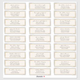 Voorgedrukte bruiloft gasten Adresetiketten Sticker