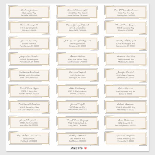 Voorgedrukte bruiloft gasten Adresetiketten Sticker (Vel)