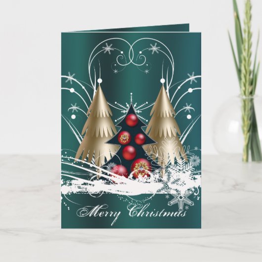 Voorgedrukte kerstboom Kaart (Voorkant)