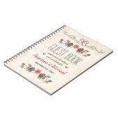 Voorgegiste Pine Cone-kerstbruiloft Notitieboek (Linkerzijde)