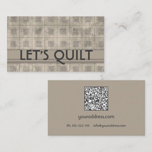 Voorgemaakte Quilts  Quarter Material Shop Visitekaartje (Voorkant / Achterkant)