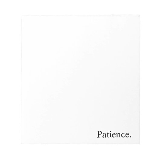 Voorgenomen "Patience" Notitieblok (Voorkant)