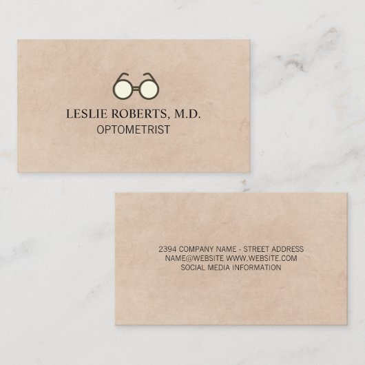 Voorgeschreven bril | optometrist visitekaartje (Voorkant / Achterkant)